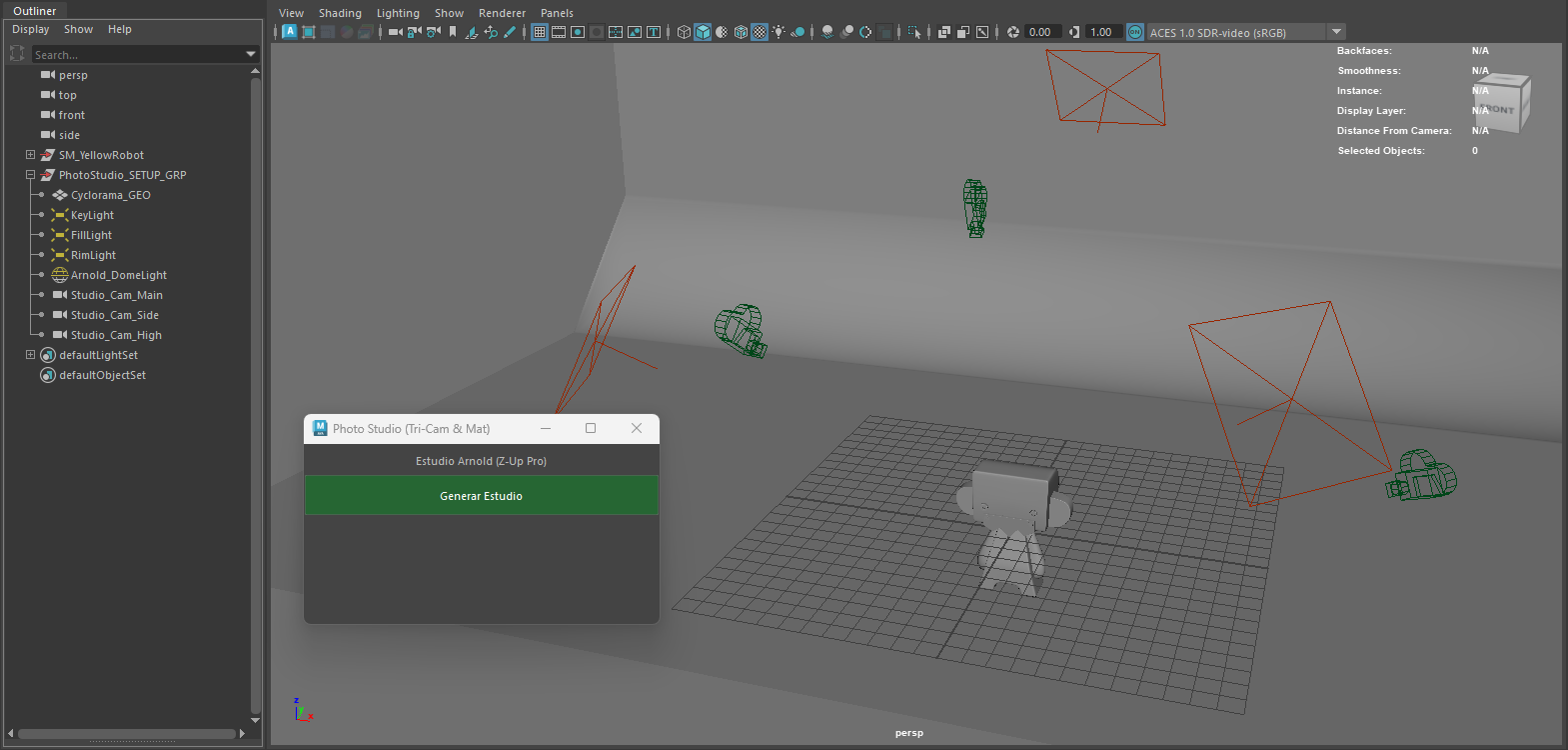 LookDev Studio Pro (MEL Tool) - Entorno Generado